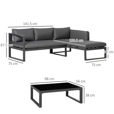 L-shape Garden Corner Sofa Set