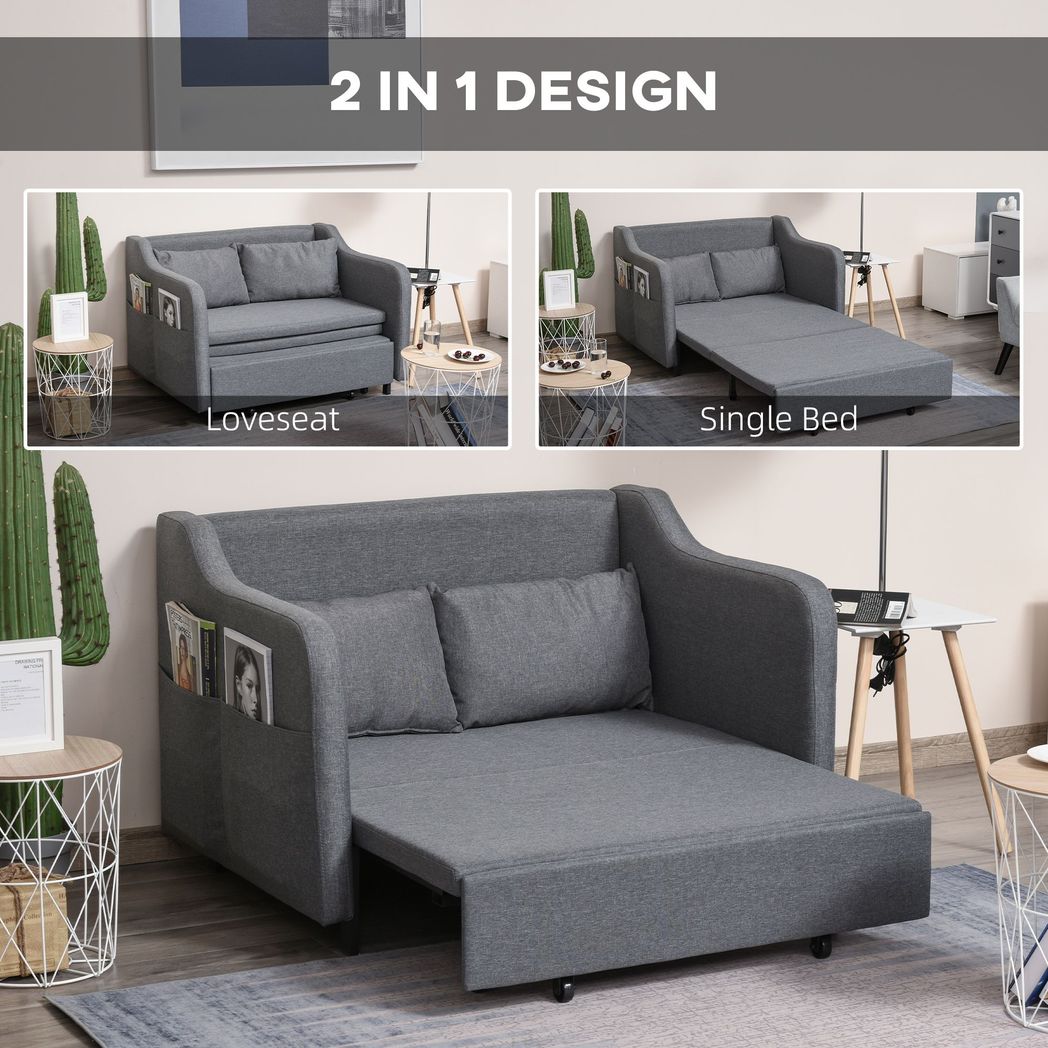 Pull Out Sofa Bed Grey
