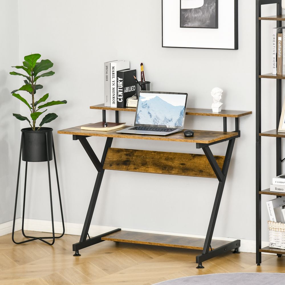 Computer Desk with Monitor Shelf