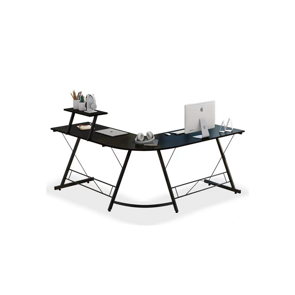 Black L-Shaped Desk