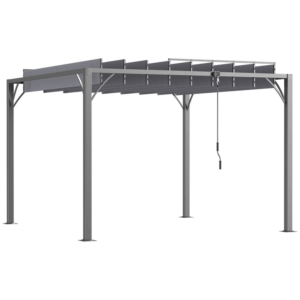 3m x 3m Louvered Metal Pergola with Retractable Roof