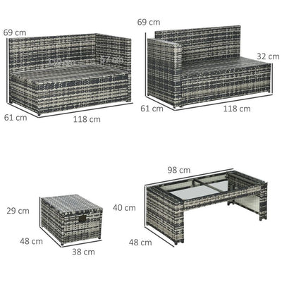 6pcs Garden Furniture Sofa Set