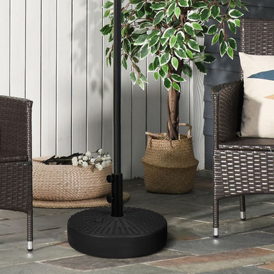 Round Parasol Base with Rattan Effect