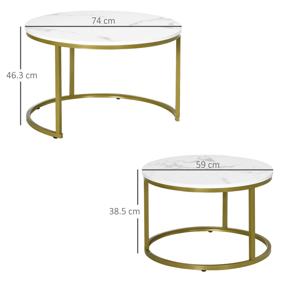 Marble Coffee Table Set of 2