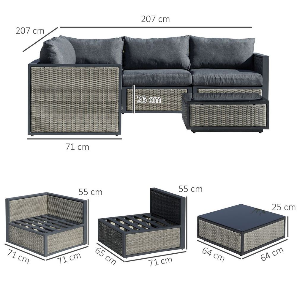 Patio PE Rattan Sofa Set