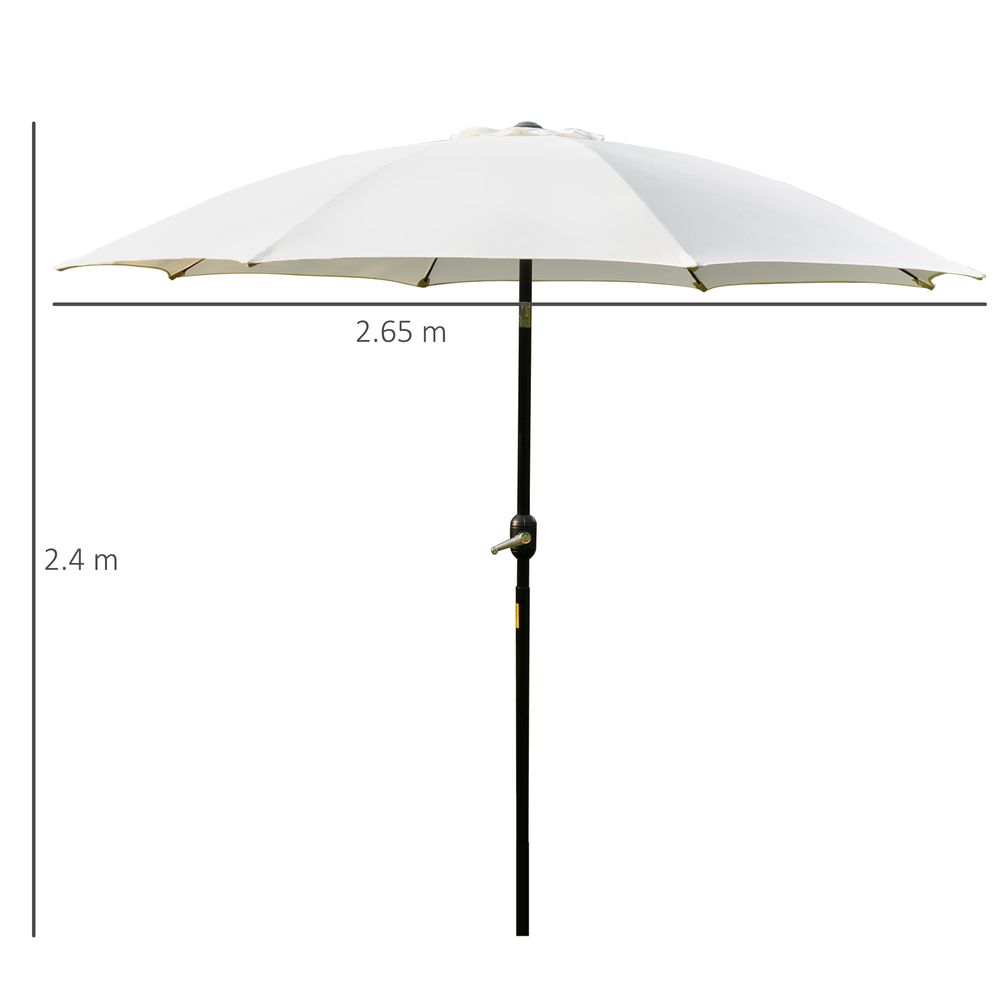 2.6M Umbrella Parasol-Cream White