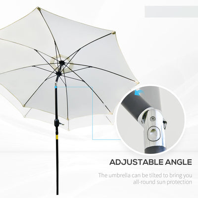 2.6M Umbrella Parasol-Cream White