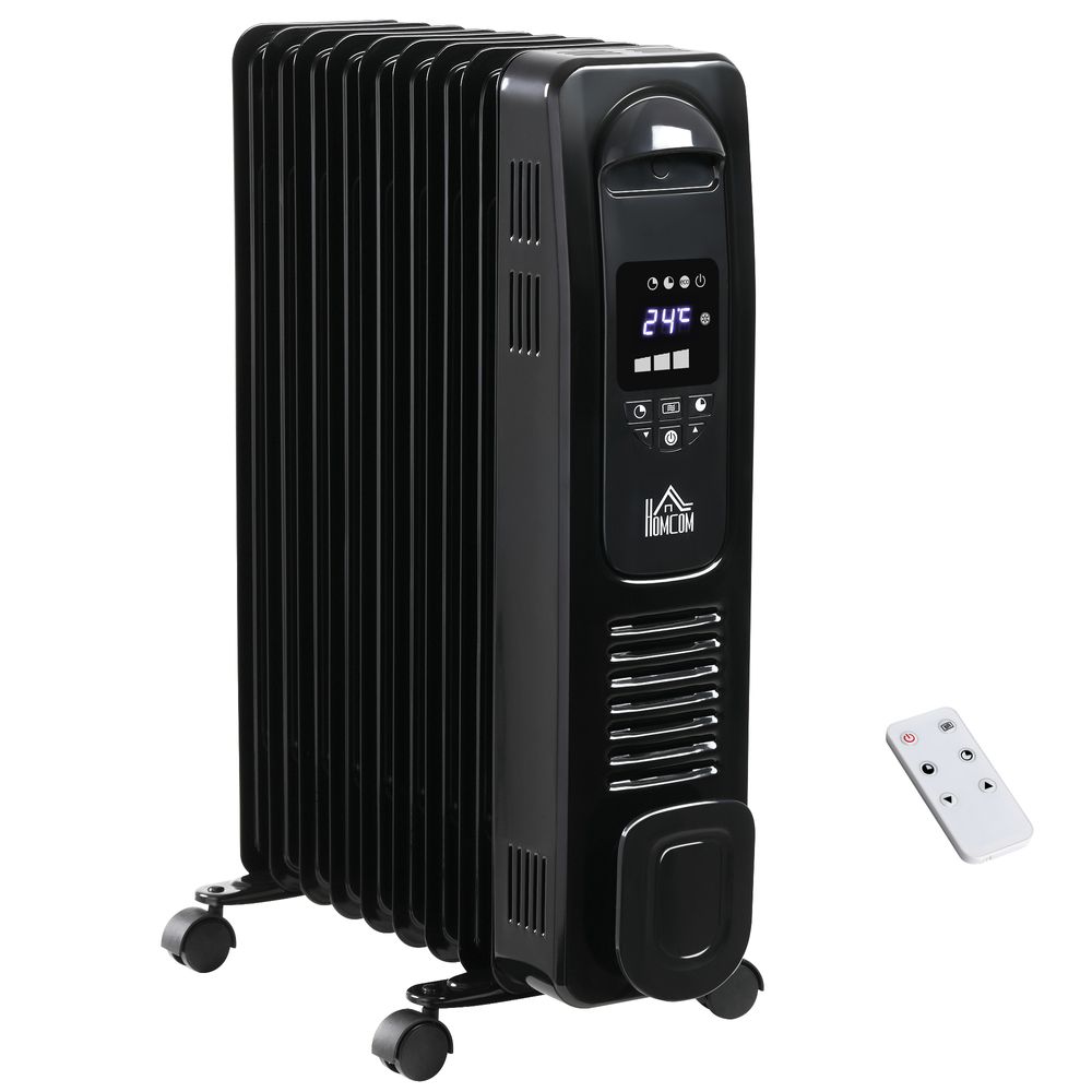 Black Digital Portable Oil Filled Radiator