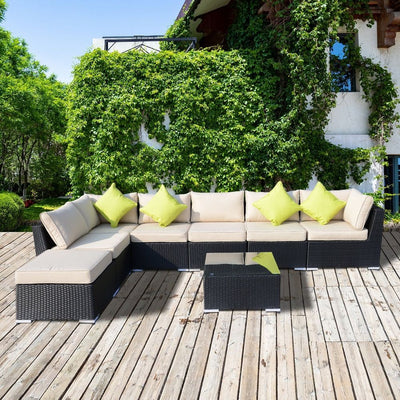 8 Pcs Rattan Sofa Set