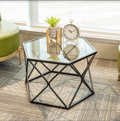 Hexagon Tempered Glass Coffee Table