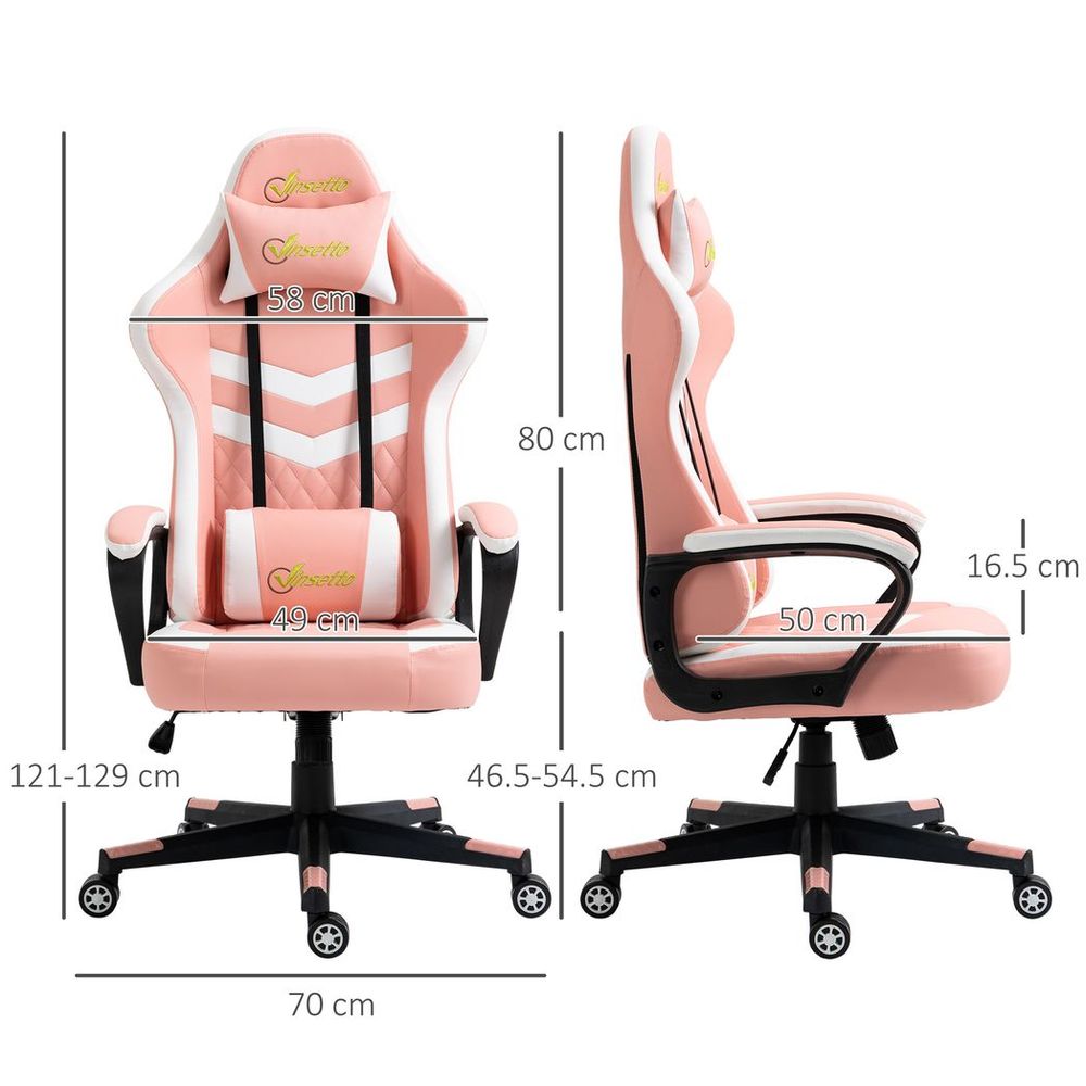 Vinsetto Pink Racing Gaming Chair