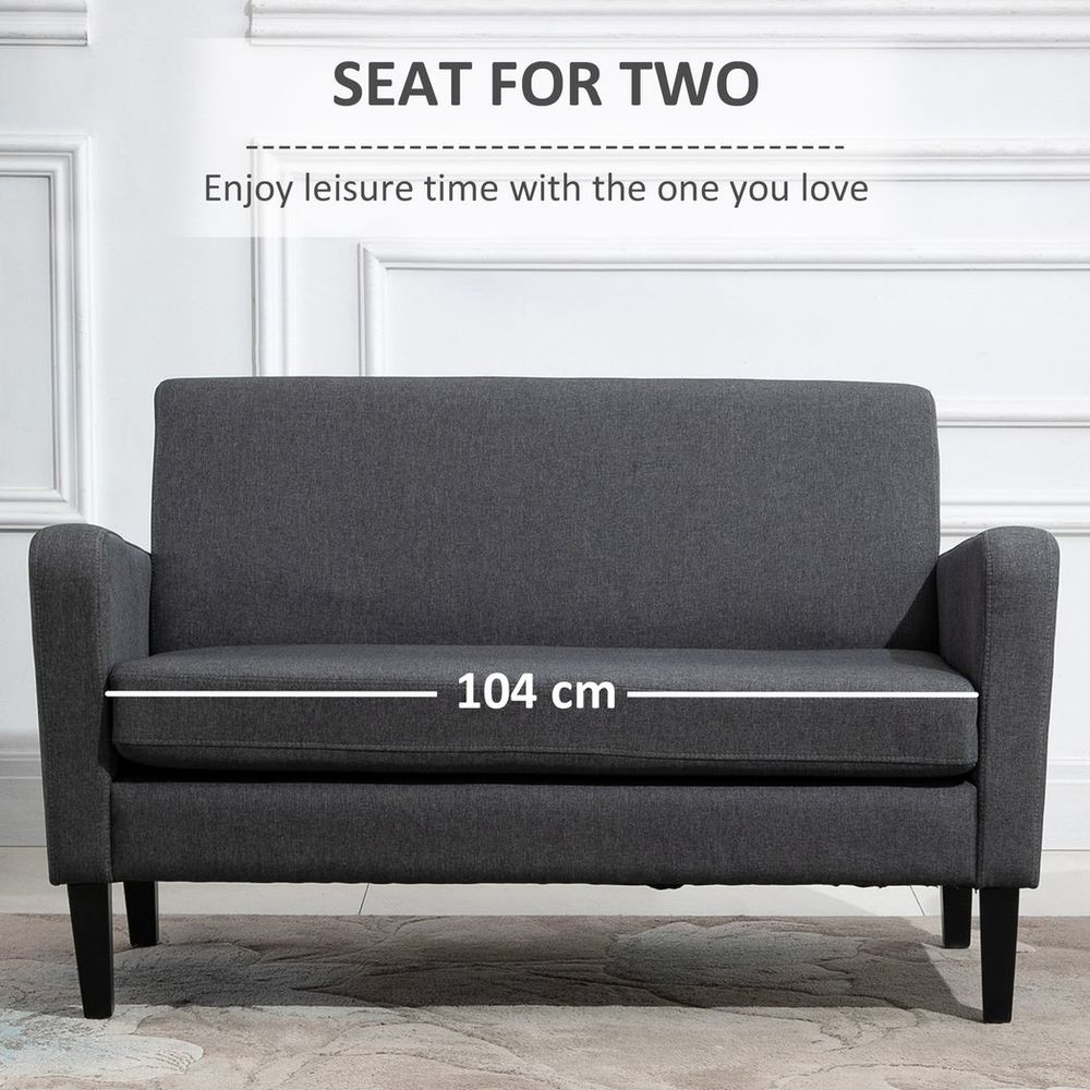 Linen Modern-Curved 2-Seat Sofa