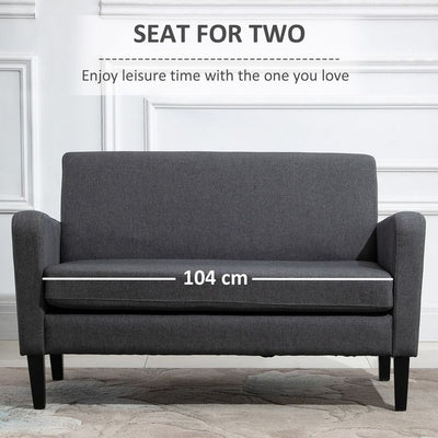 Linen Modern-Curved 2-Seat Sofa