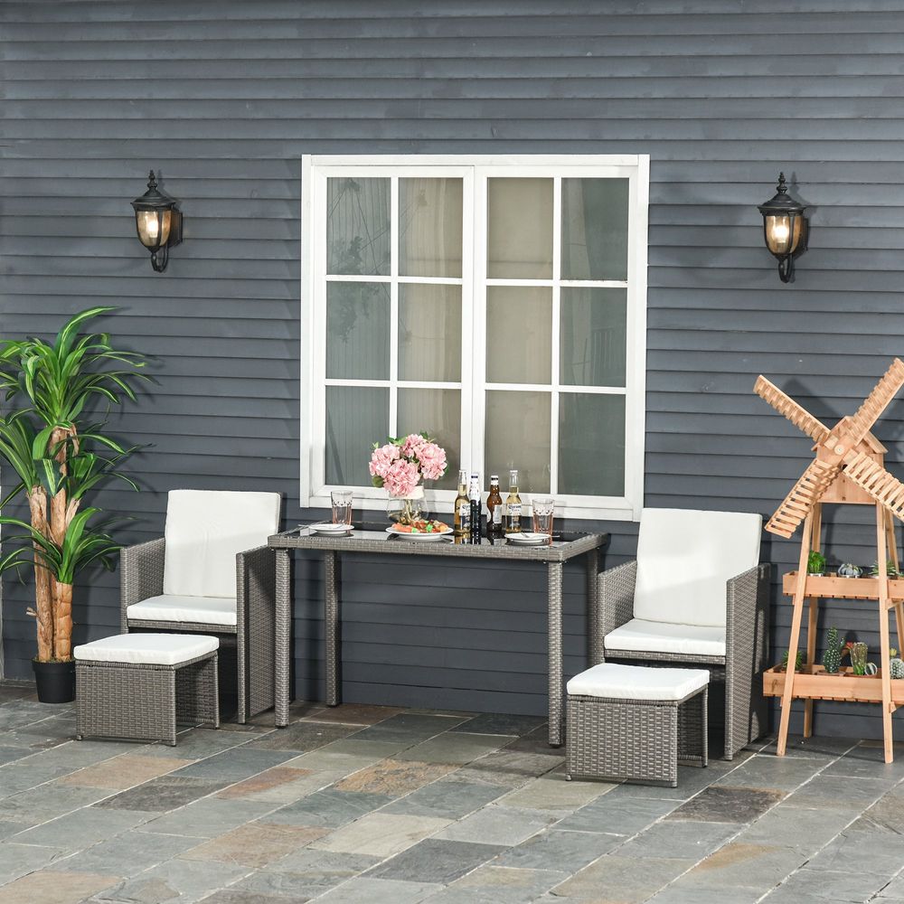 5 PCs Rattan Garden Furniture