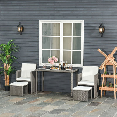 5 PCs Rattan Garden Furniture