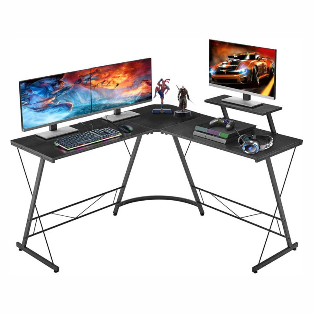 Black L-Shaped Desk