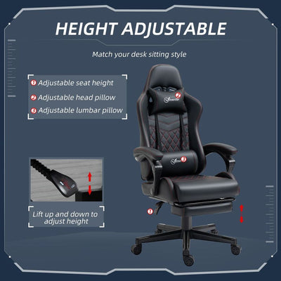 Black PU Leather Gaming Chair