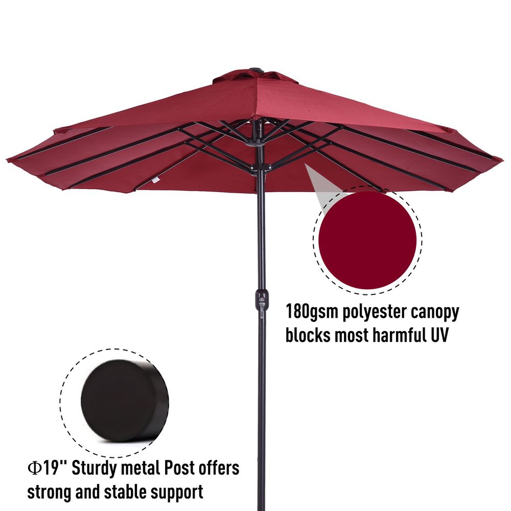 4.6m Double-Sided Parasol Umbrella