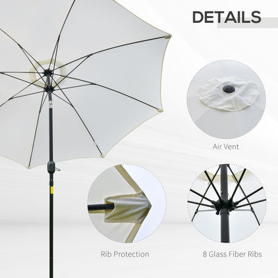 2.6M Umbrella Parasol-Cream White