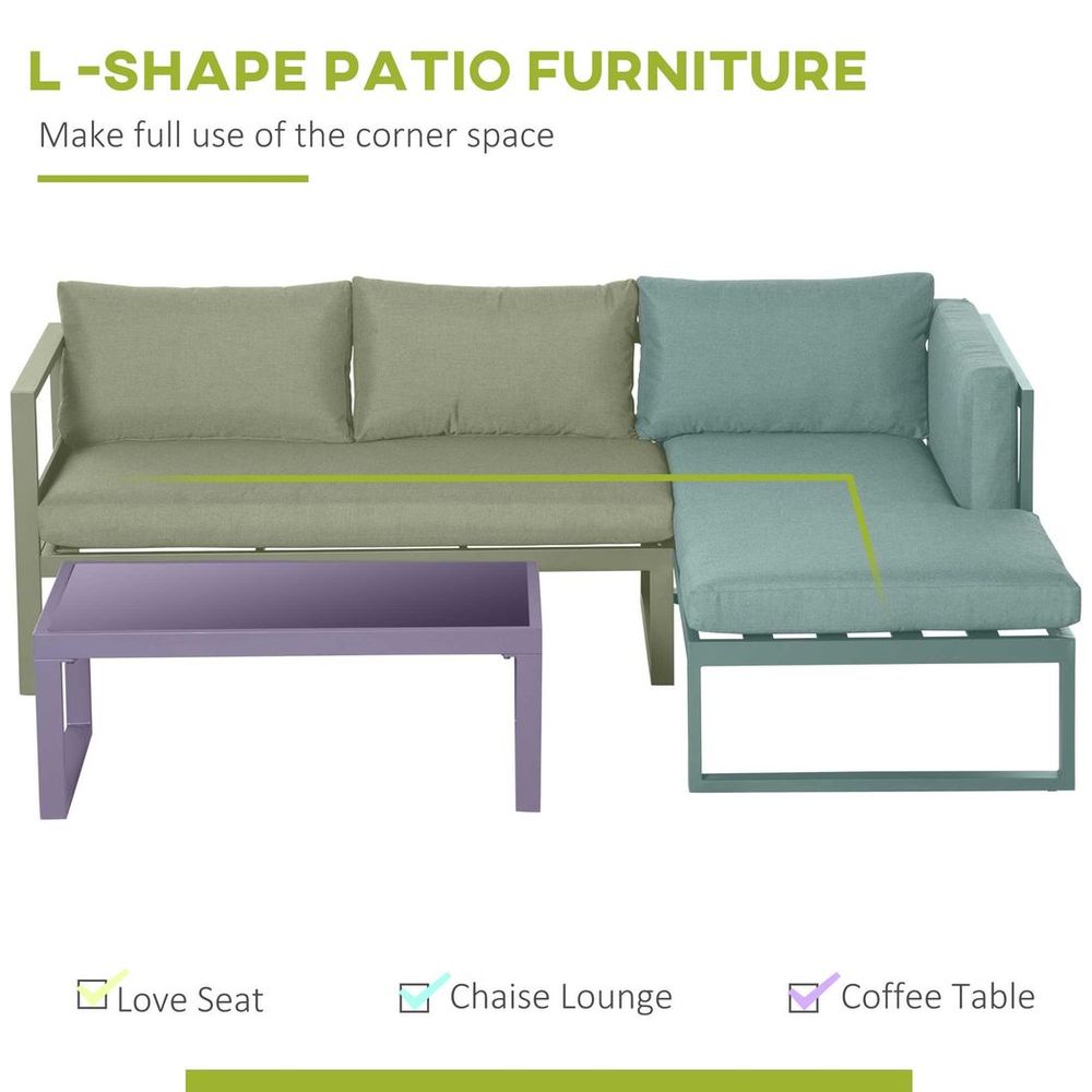 L-shape Garden Corner Sofa Set