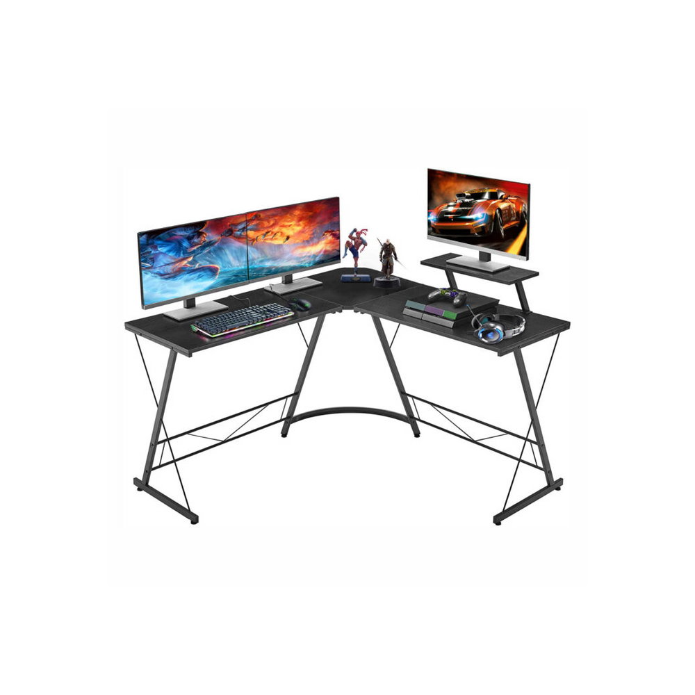 Black L-Shaped Desk