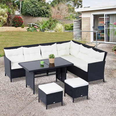 6PC Garden Rattan Furniture Set