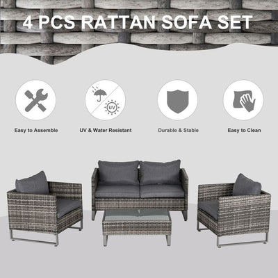 PE Rattan Wicker Outdoor Dining Set