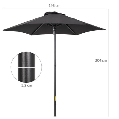 1.96m Parasol Patio Umbrella,