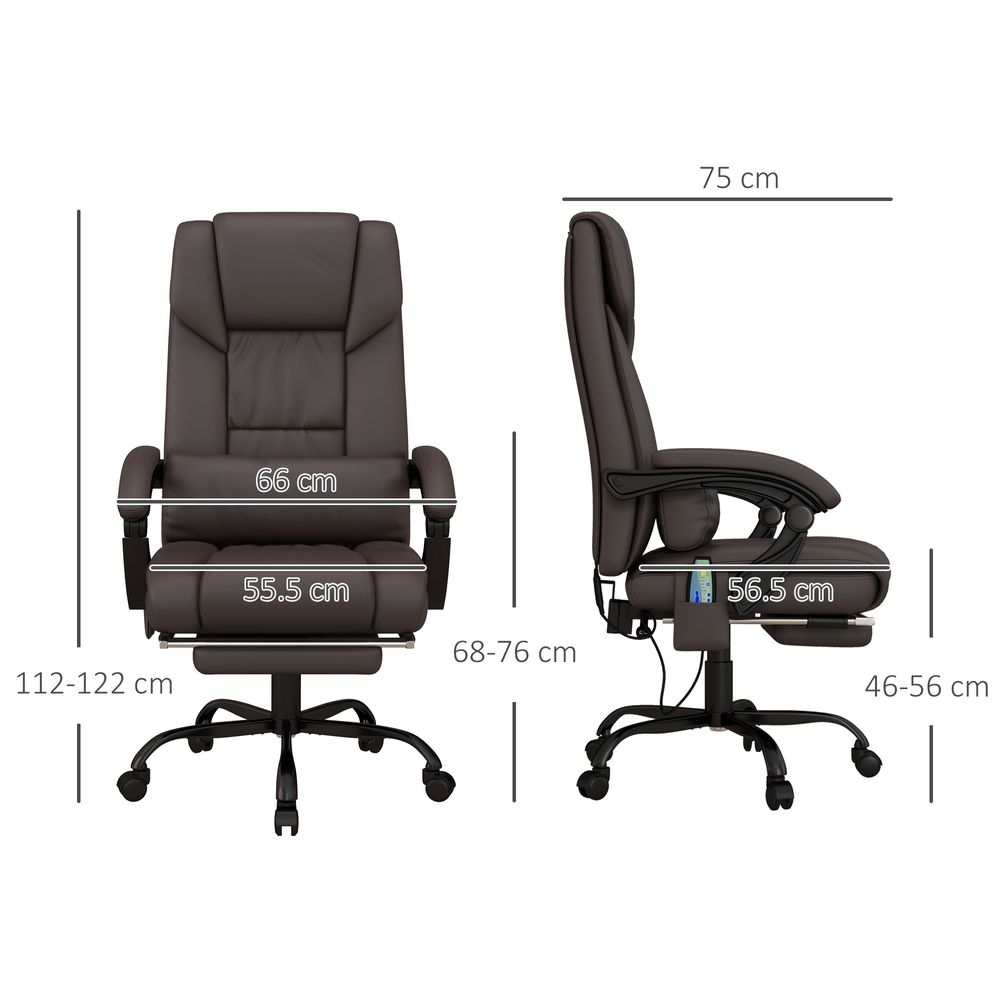 Brown PU Leather Massage Office Chair