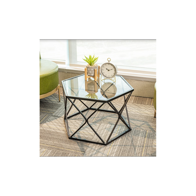 Hexagon Tempered Glass Coffee Table