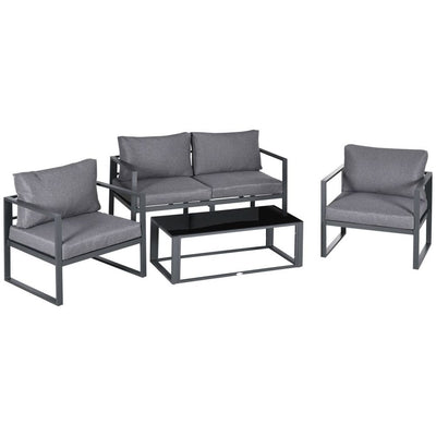 4 PCs Garden Aluminium Sofa Set