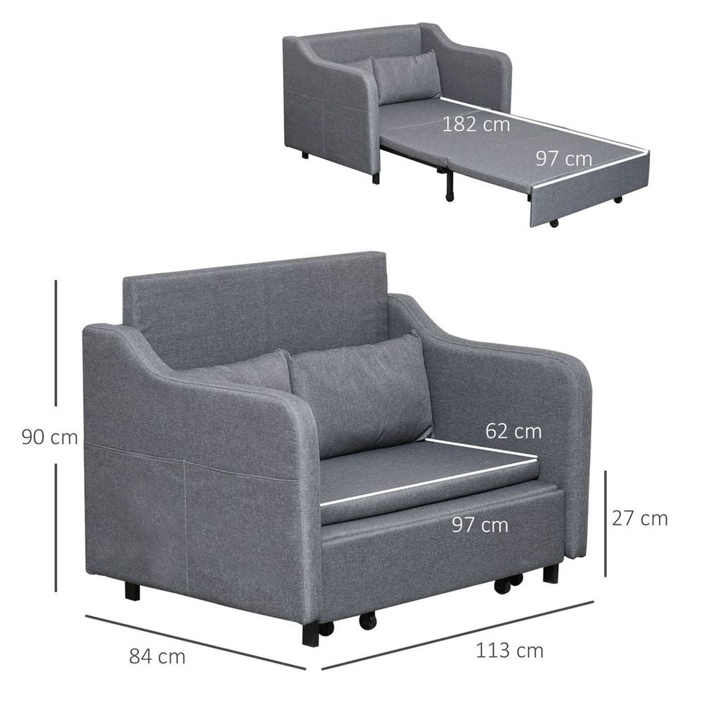 Pull Out Sofa Bed Grey
