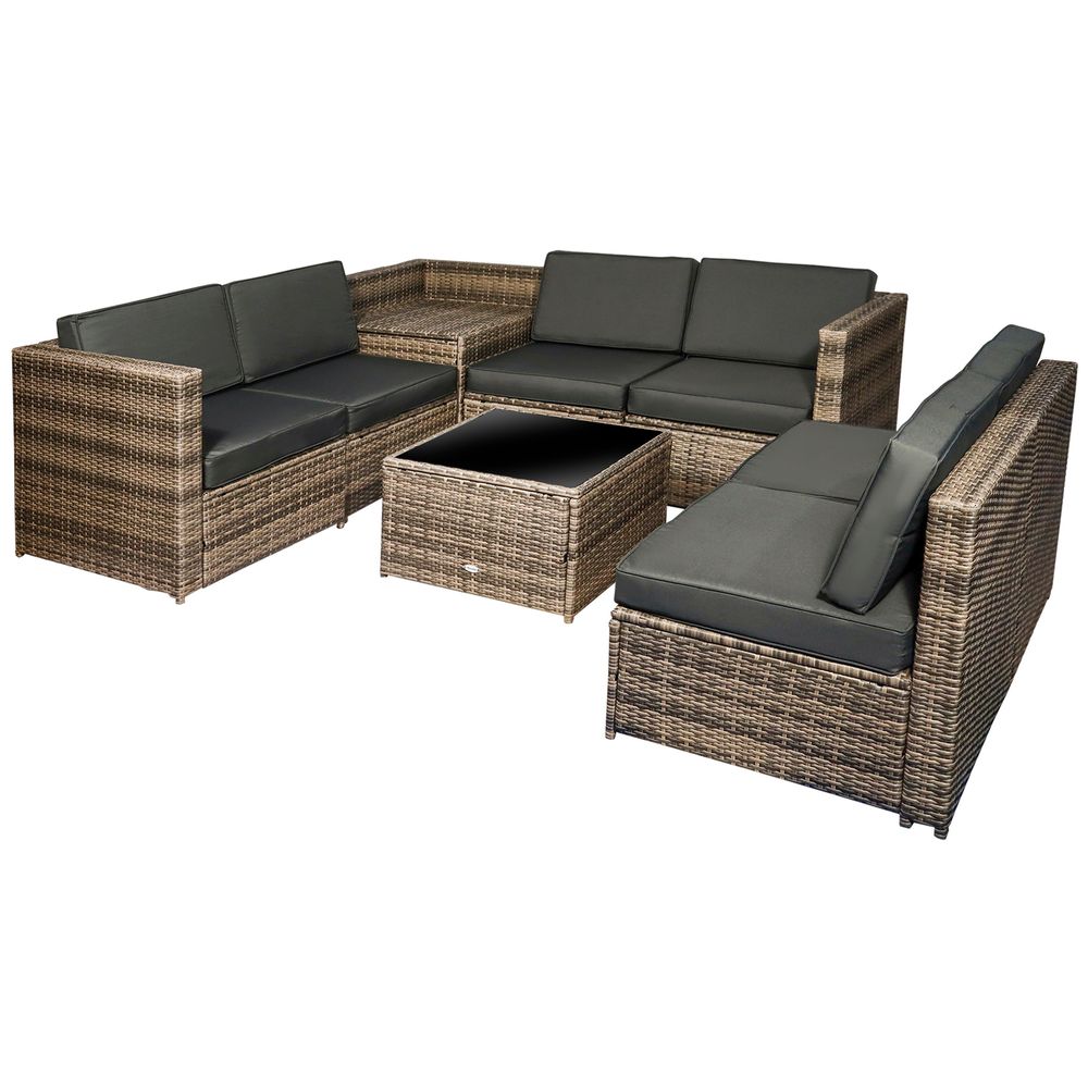 8Pcs Patio Rattan Sofa Set