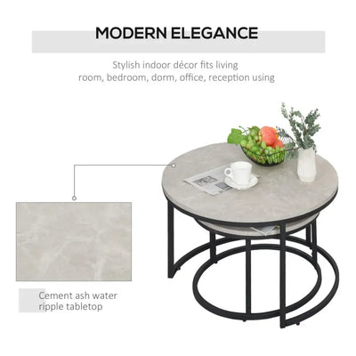 Marble Effect Coffee Table Set