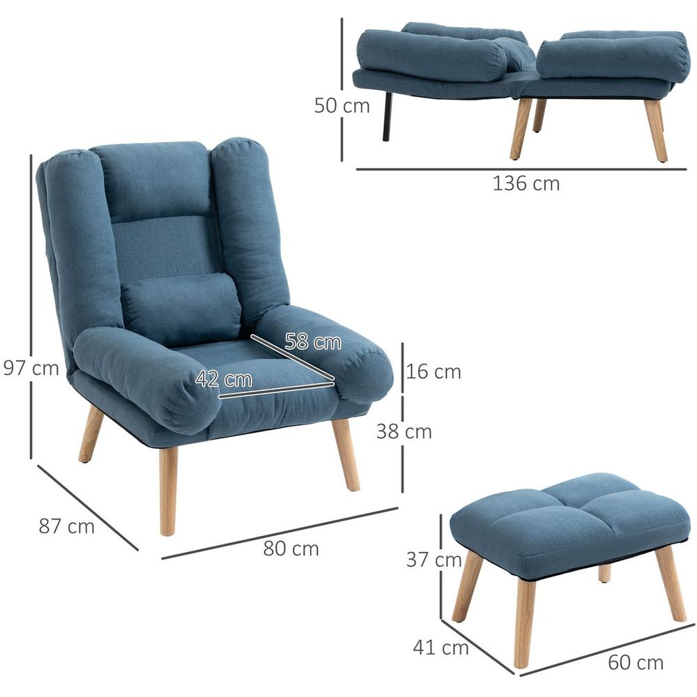 Recliner + Ottoman Sofa Chair