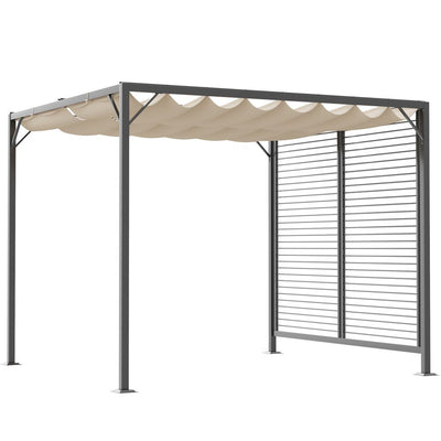 Metal Pergola Sun Shelter & Retractable Canopy