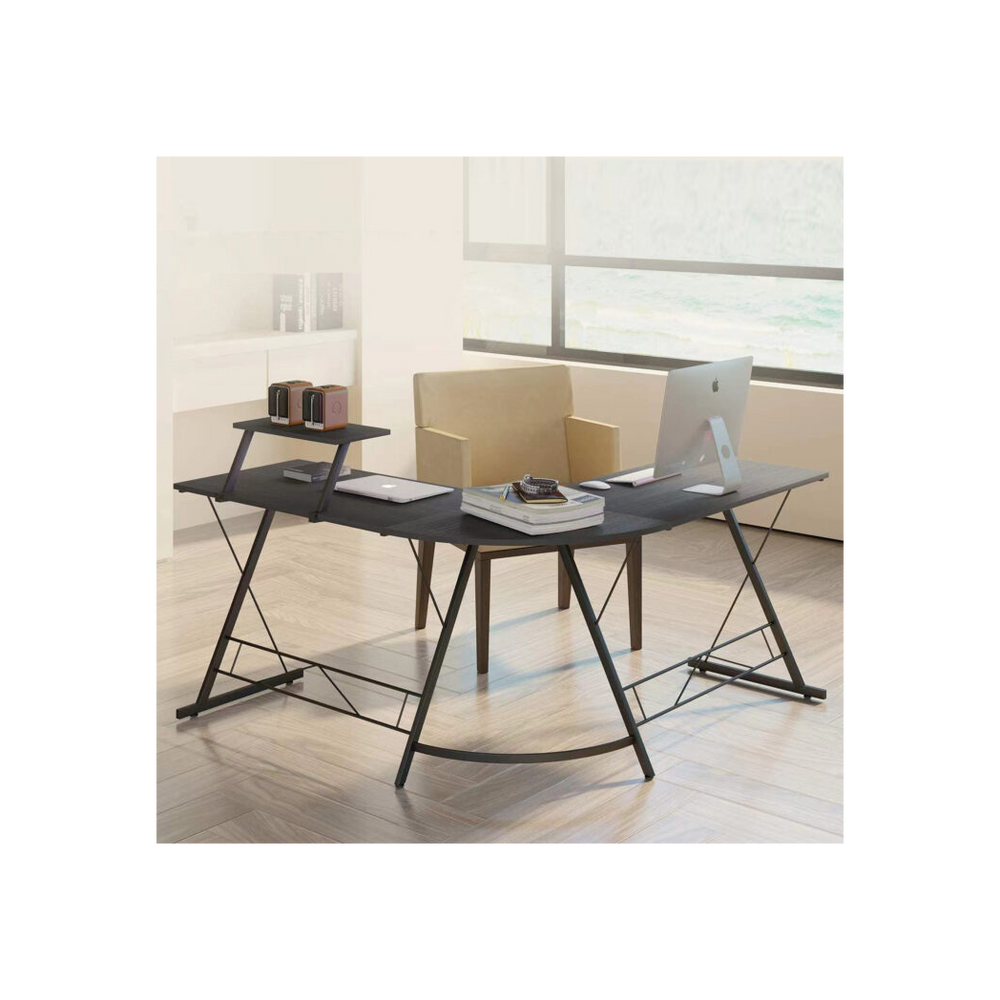 Black L-Shaped Desk