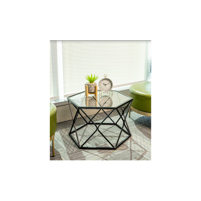 Hexagon Tempered Glass Coffee Table