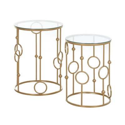 Set of 2 Gold Nesting Coffee Tables