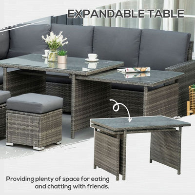 10-Seater Sofa & Table Garden Furniture Set