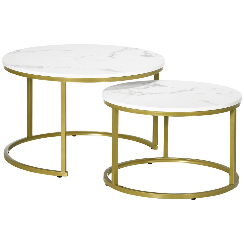 Marble Coffee Table Set of 2