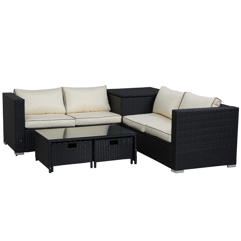 4-Seater Rattan Wicker Garden Furniture Set