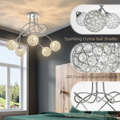Crystallite Ball Ceiling Light